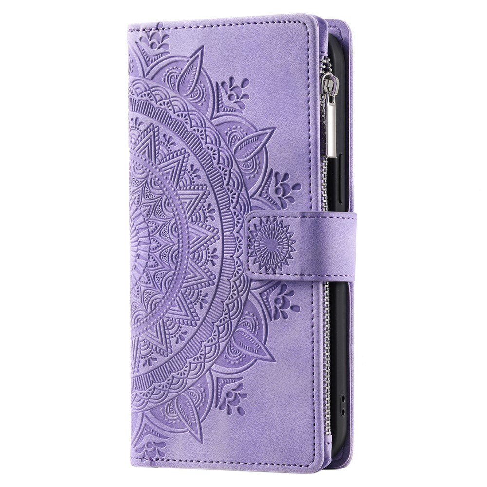 Borsa a portafoglio Mandala iPhone 15, viola