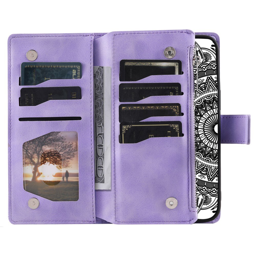 Borsa a portafoglio Mandala iPhone 15, viola