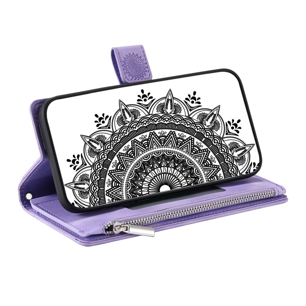 Borsa a portafoglio Mandala iPhone 15, viola