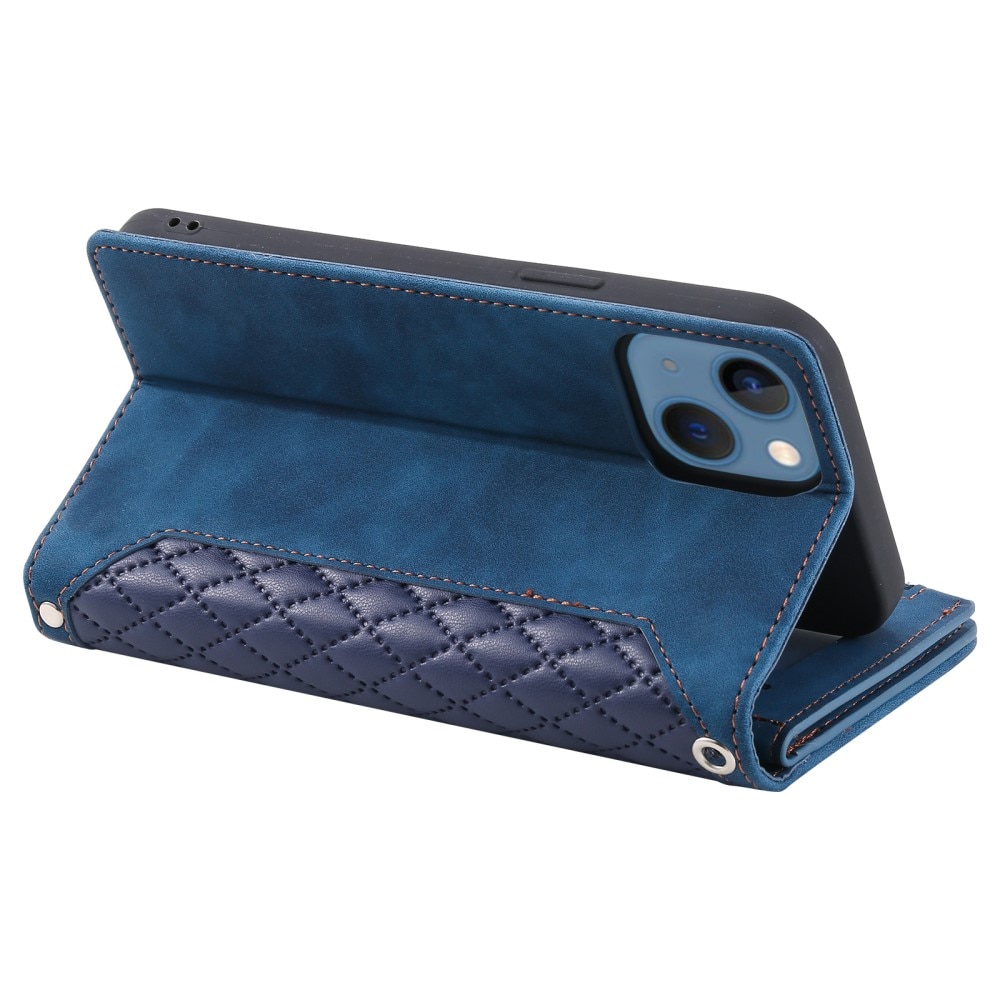 Borsa a portafoglio trapuntata iPhone 15 Blu