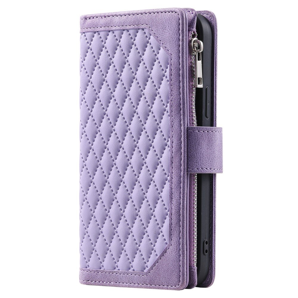 Borsa a portafoglio trapuntata iPhone 15 Pro Viola