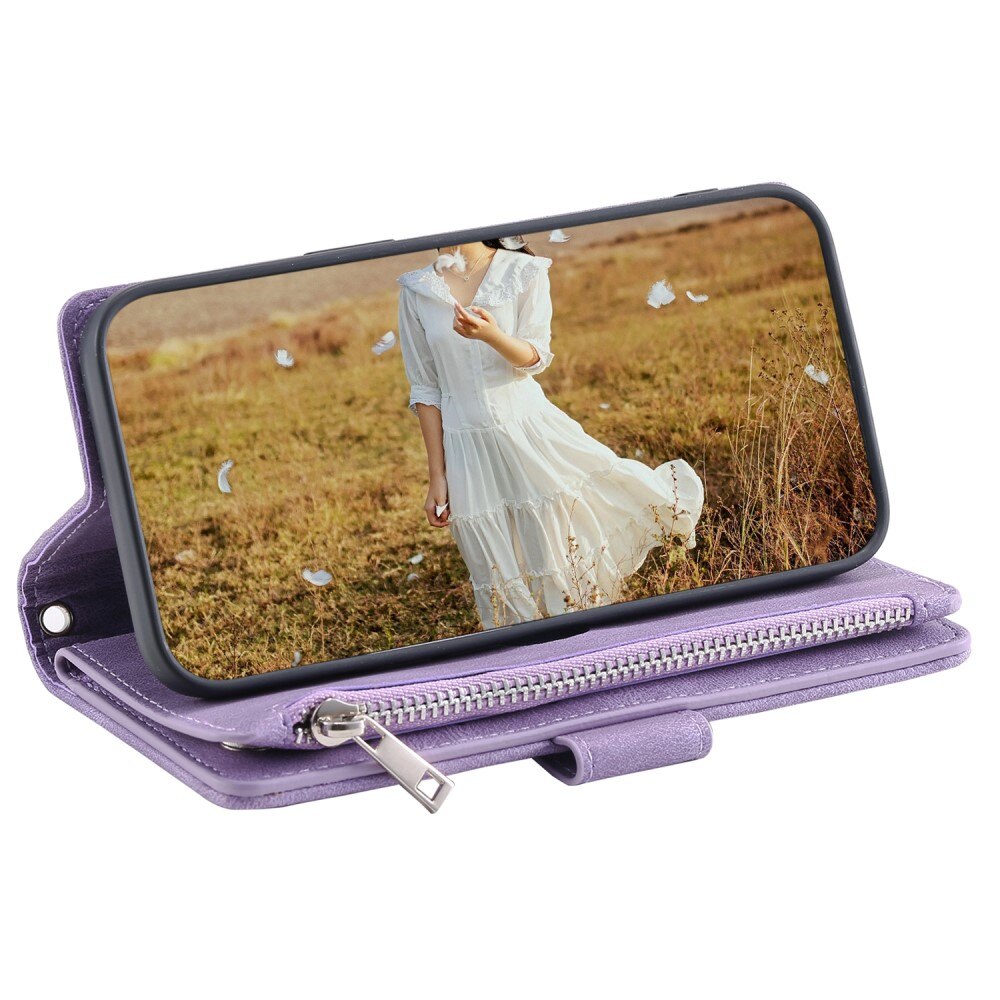 Borsa a portafoglio trapuntata iPhone 15 Pro Viola