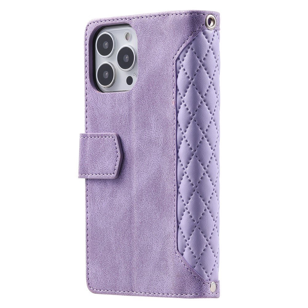 Borsa a portafoglio trapuntata iPhone 15 Pro Max Viola