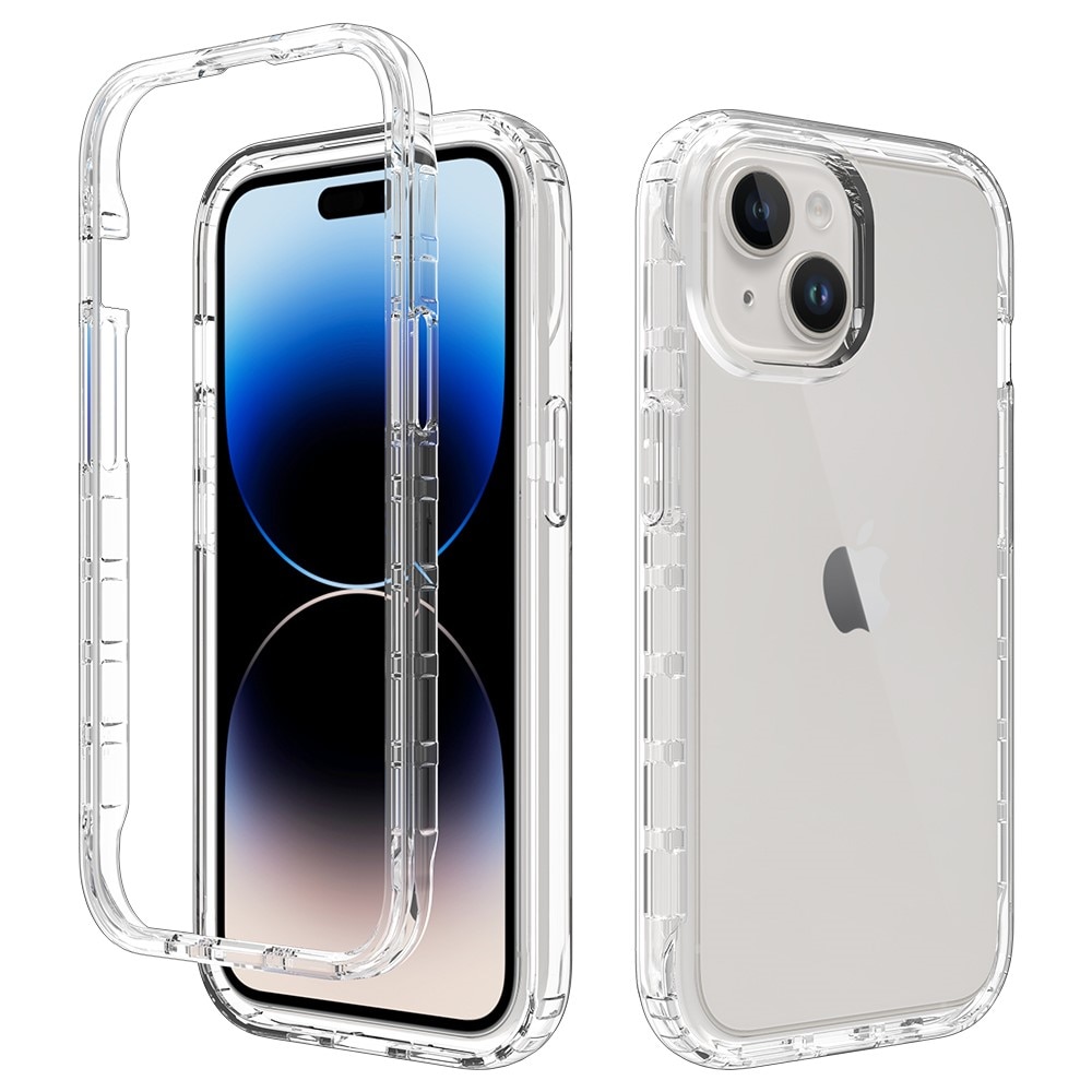 Cover protezione totale iPhone 15 trasparente