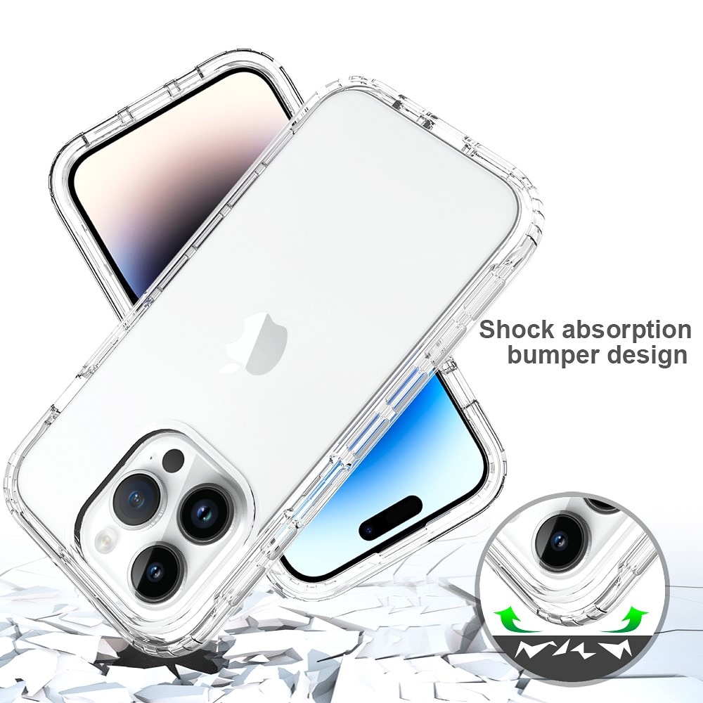 Cover protezione totale iPhone 15 Pro trasparente