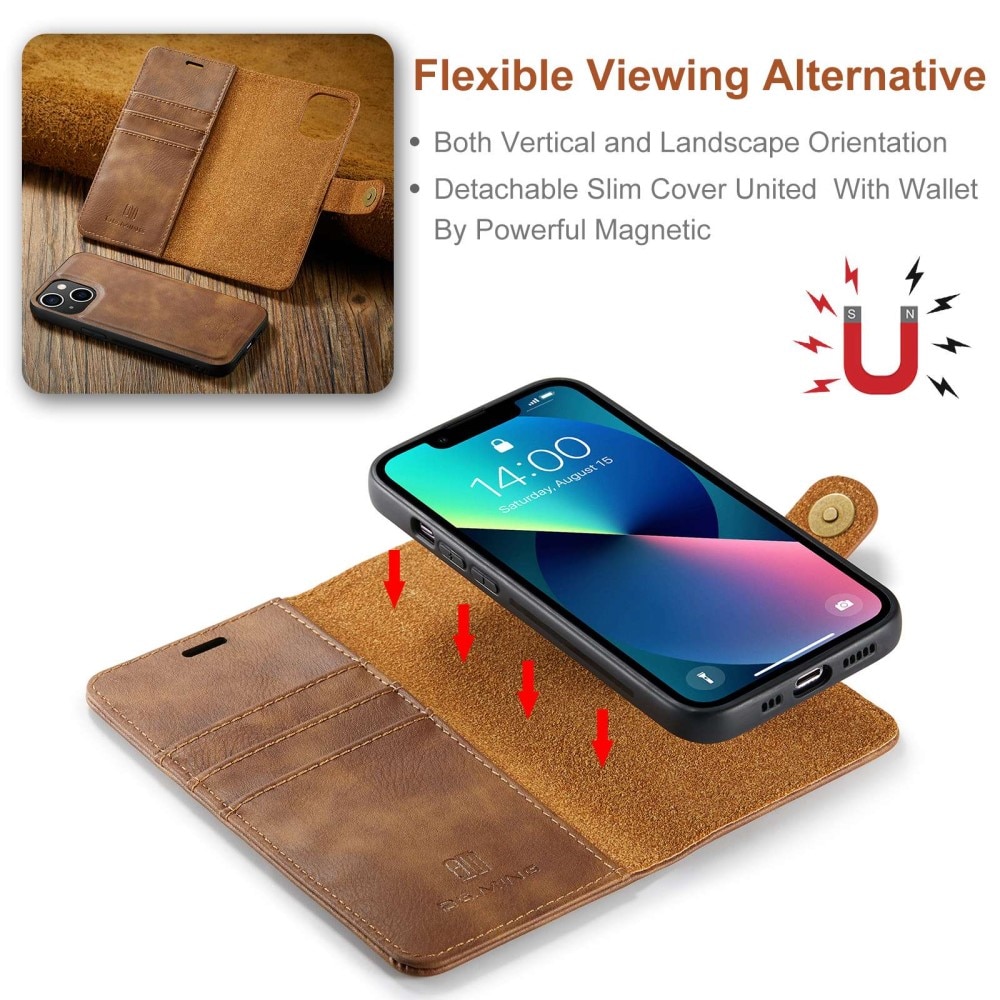 Cover portafoglio Magnet Wallet iPhone 15 Cognac