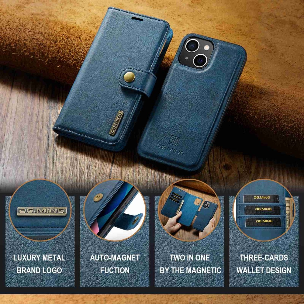 Cover portafoglio Magnet Wallet iPhone 15 Plus Blue