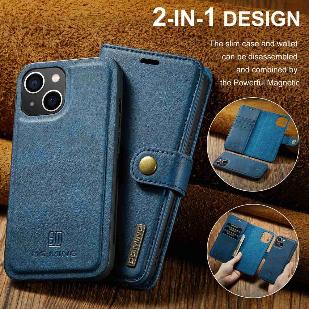 Cover portafoglio Magnet Wallet iPhone 15 Plus Blue