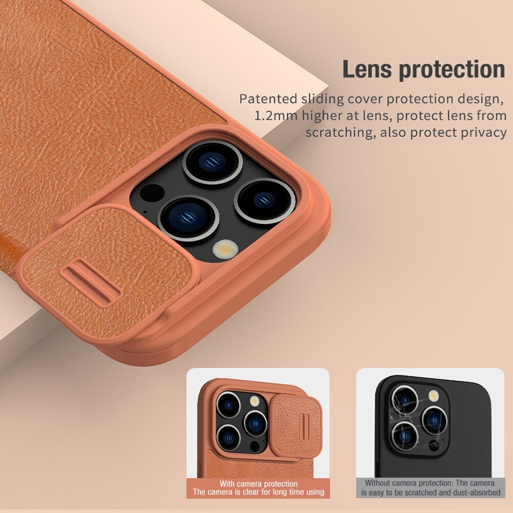 Cover Qin Pro CamShield iPhone 15 Pro Max Brown