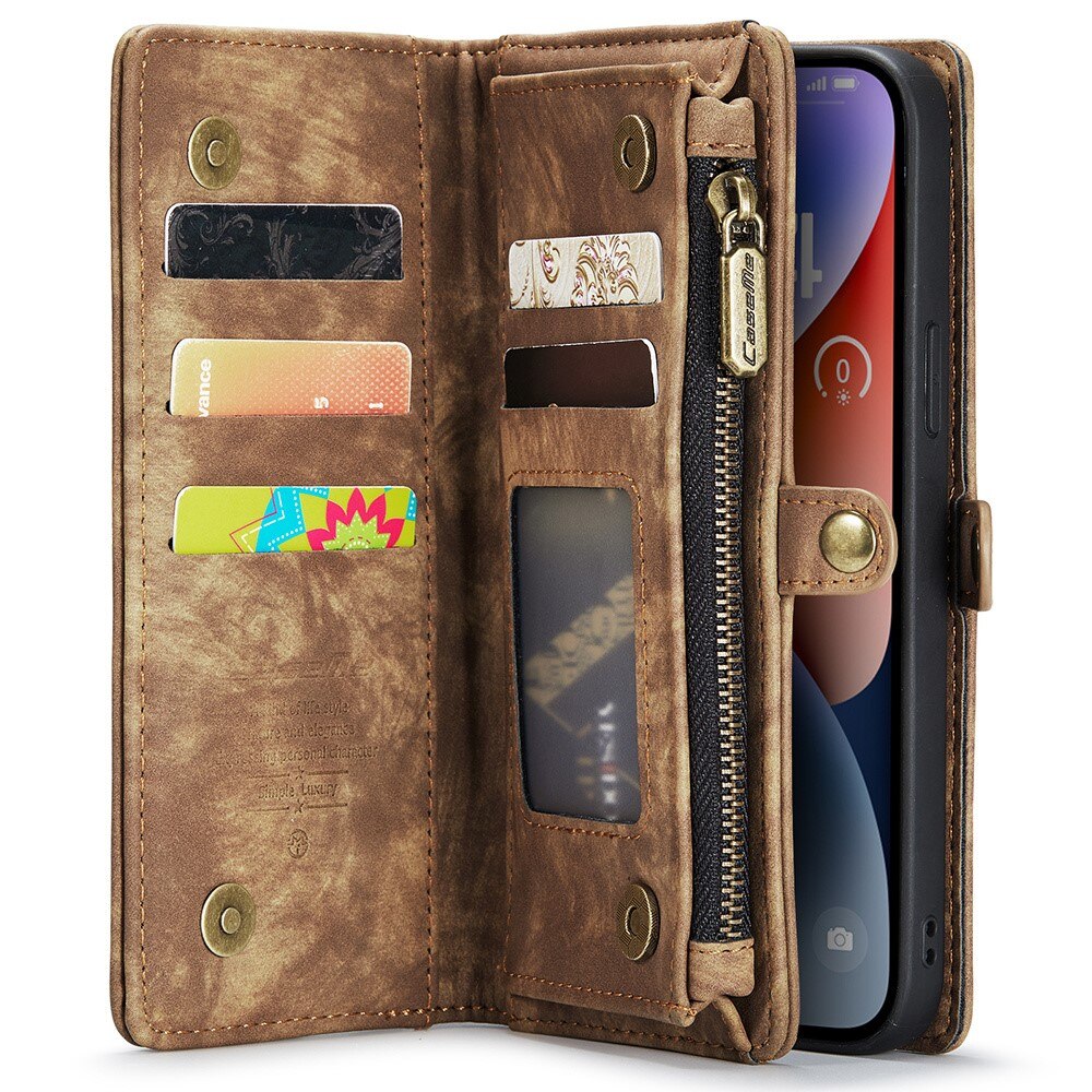 Cover portafoglio Multi-Slot iPhone 15 Pro marrone