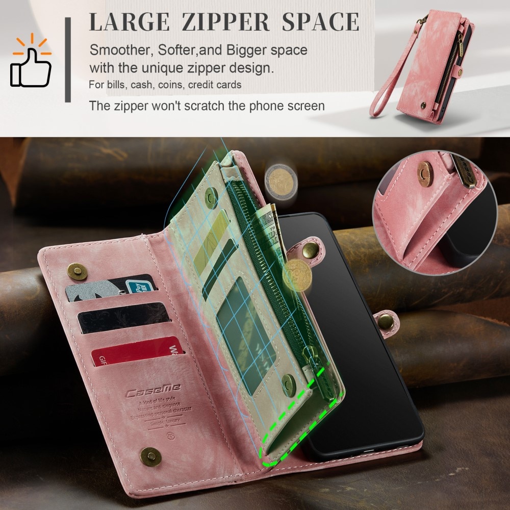 Cover portafoglio Multi-Slot iPhone 15 Pro rosa