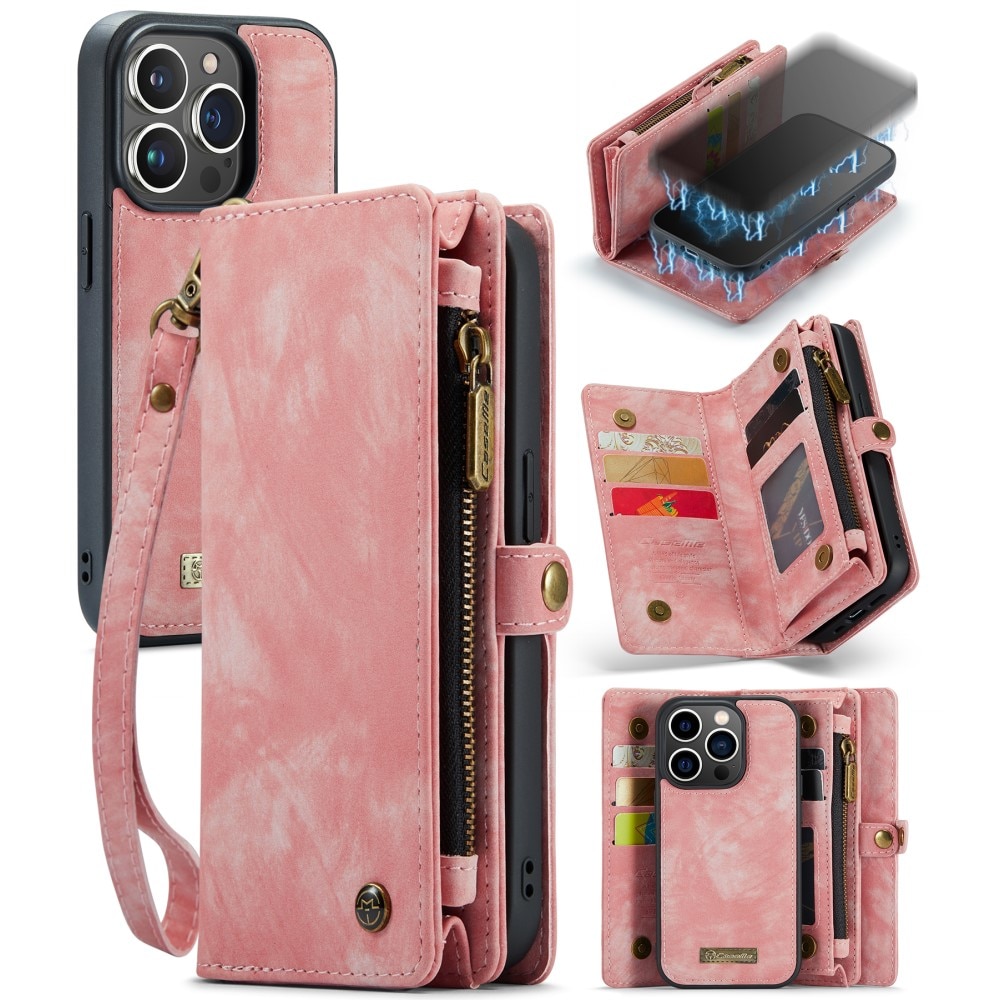 Cover portafoglio Multi-Slot iPhone 15 Pro rosa