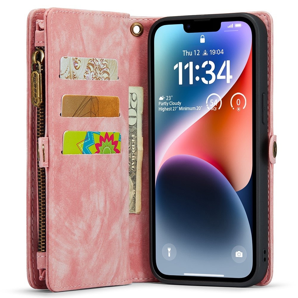 Cover portafoglio Multi-Slot iPhone 15 Pro rosa