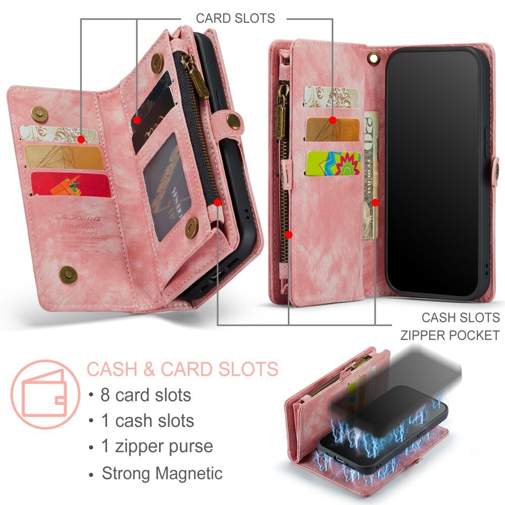 Cover portafoglio Multi-Slot iPhone 15 Pro rosa