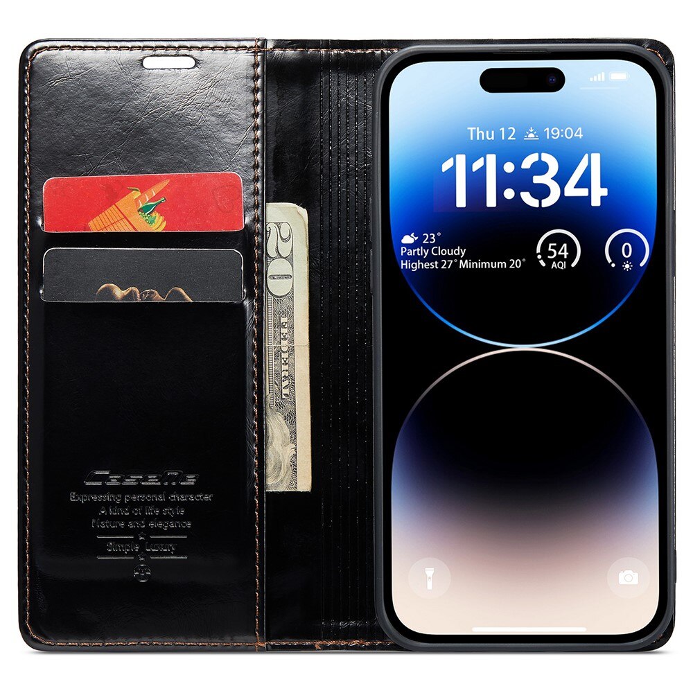 Custodia in pelle iPhone 16 Pro Max, nero