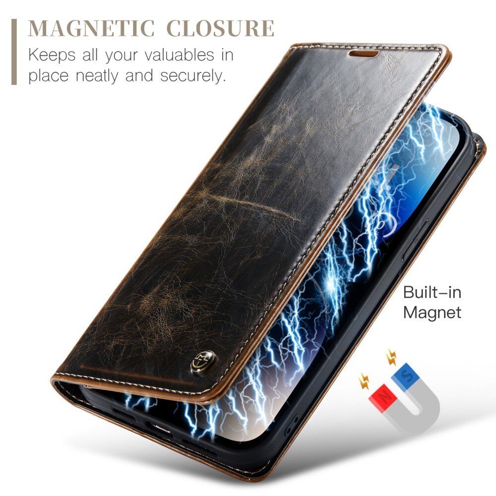 Custodia in pelle iPhone 15 Pro Max marrone