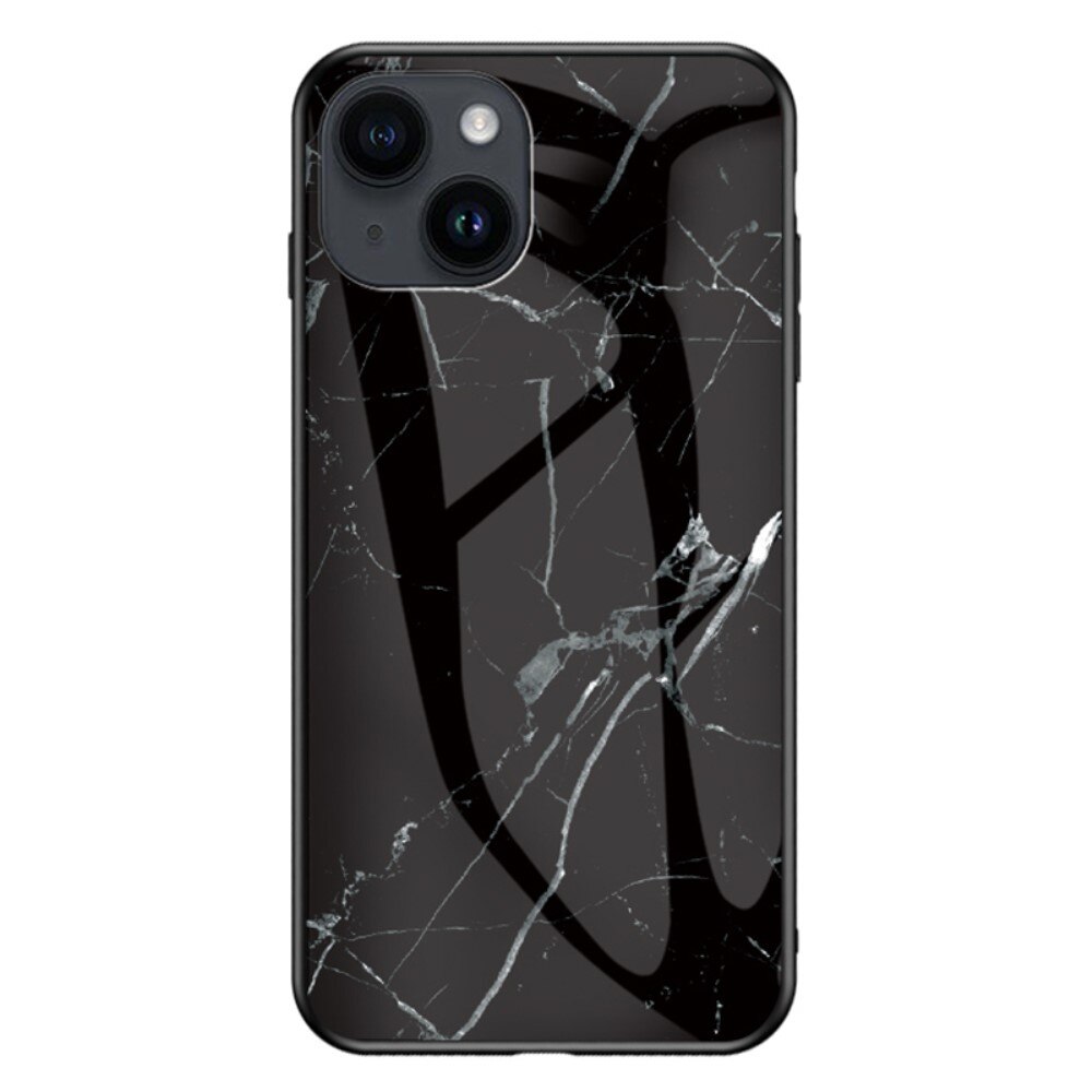 Custodia in vetro temperato iPhone 15 marmo nero