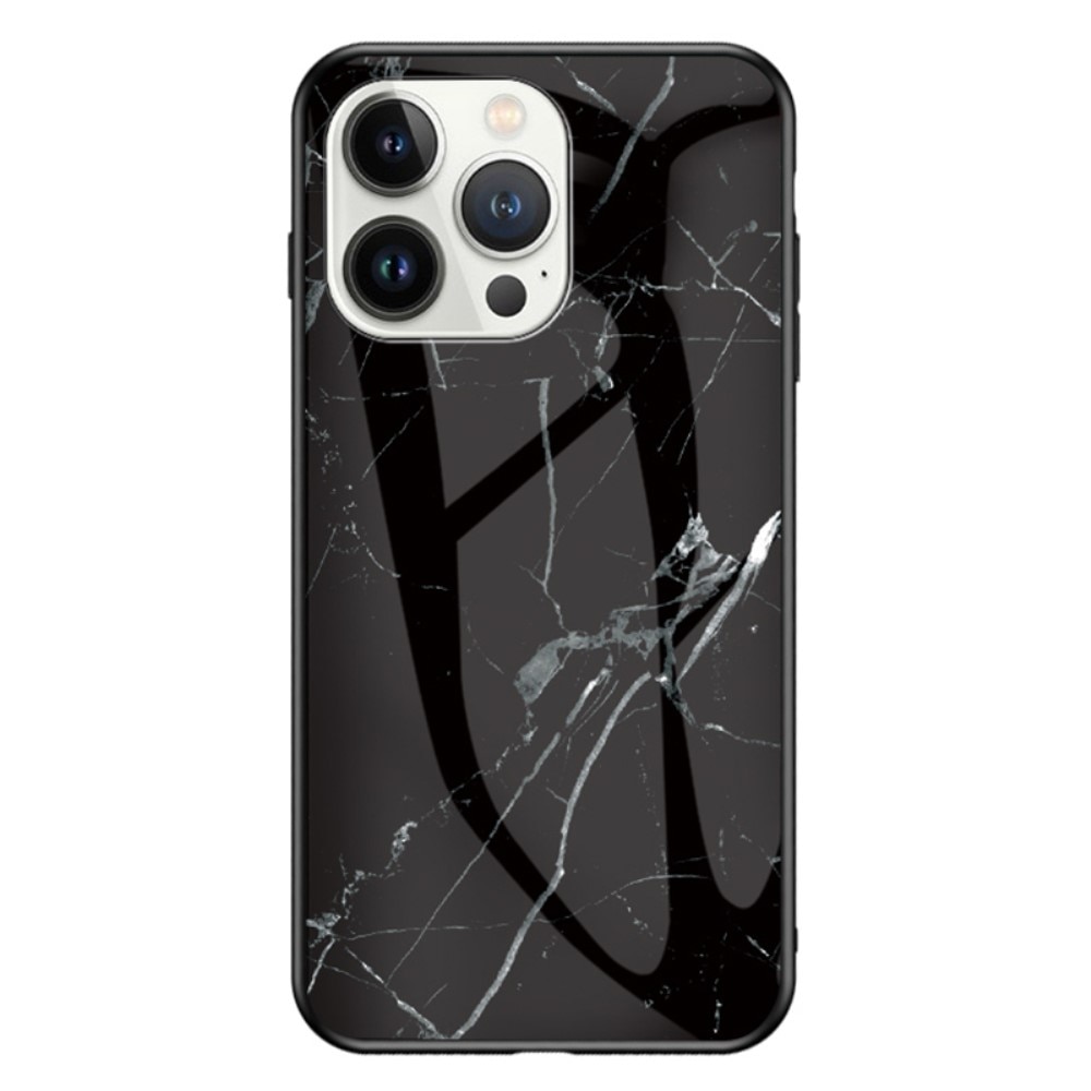 Custodia in vetro temperato iPhone 15 Pro marmo nero