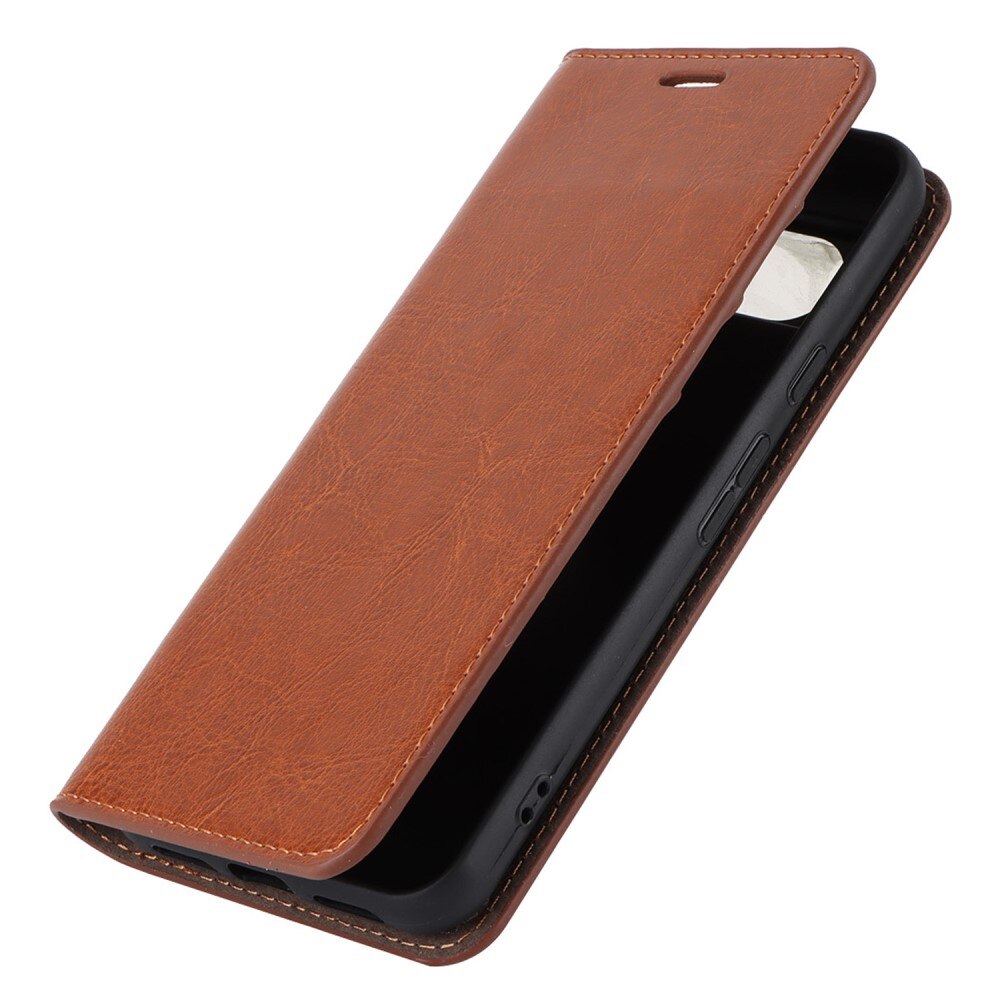 Cover Portafoglio in vera pelle Google Pixel 8 marrone