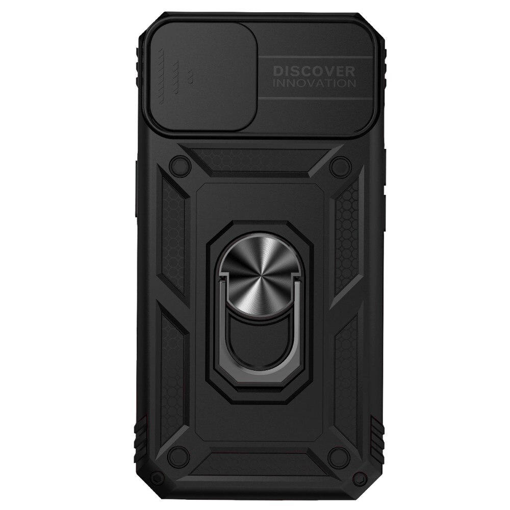 Cover ibride con anello e protezione fotocamera iPhone 15 Nero