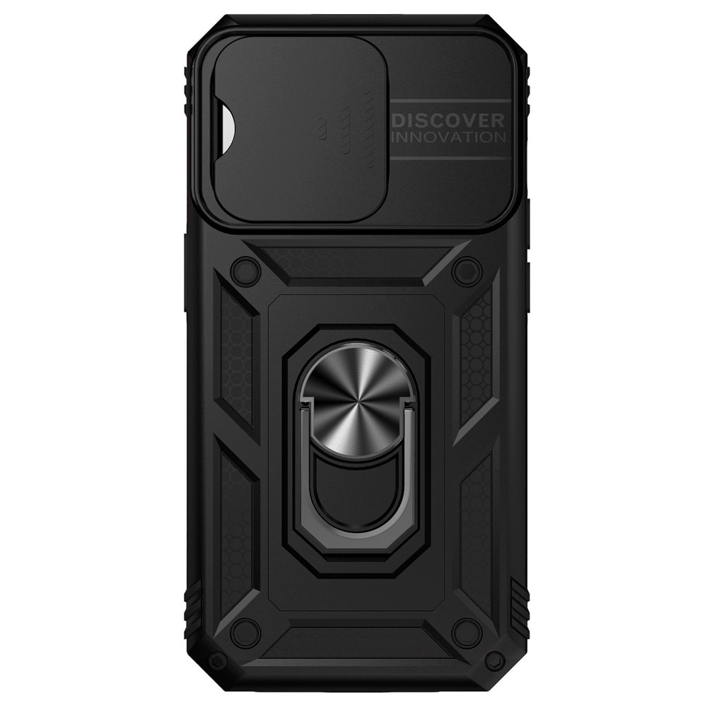 Cover ibride con anello e protezione fotocamera iPhone 15 Pro Nero