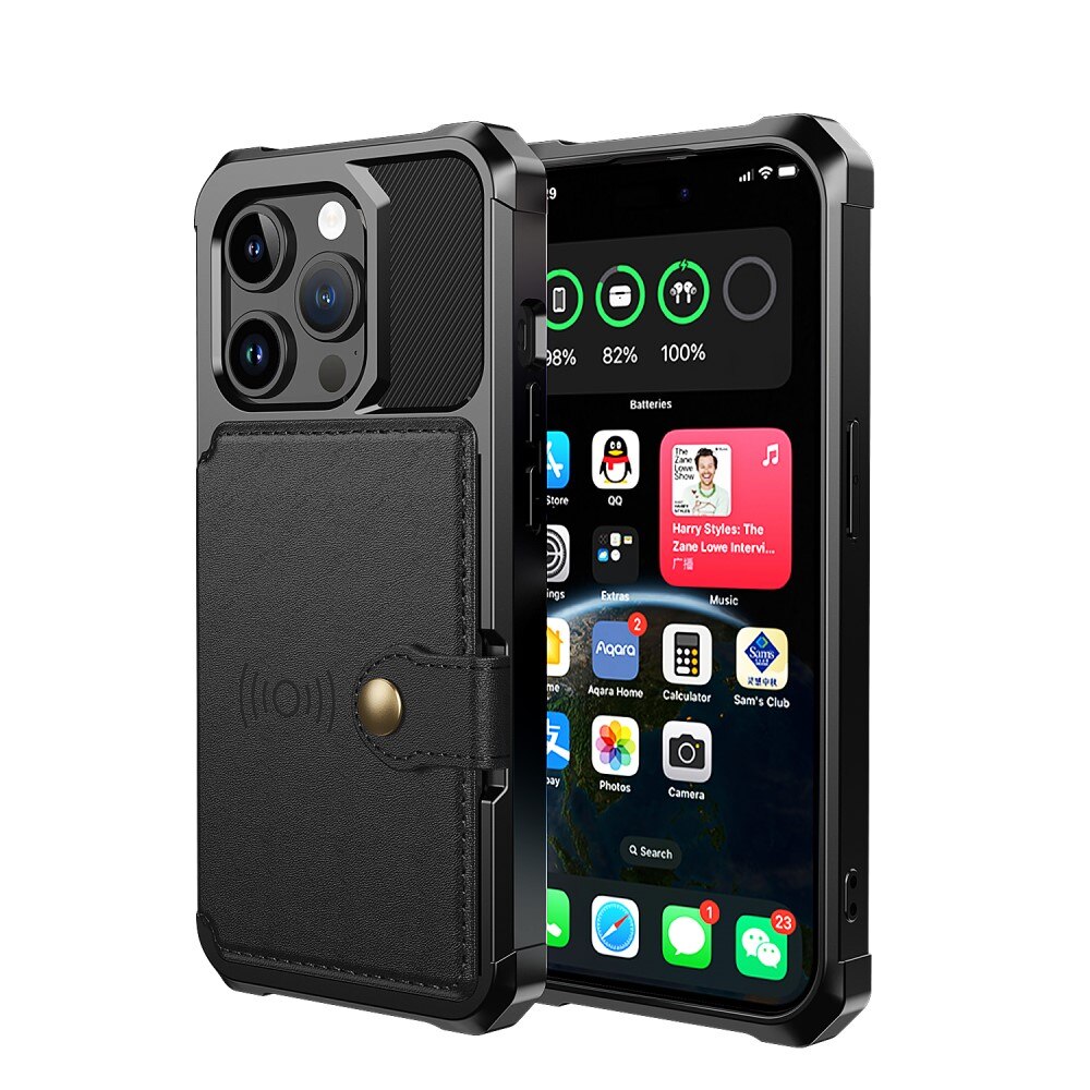 Cover con portacarte Tough Multi-slot iPhone 15 Pro nero