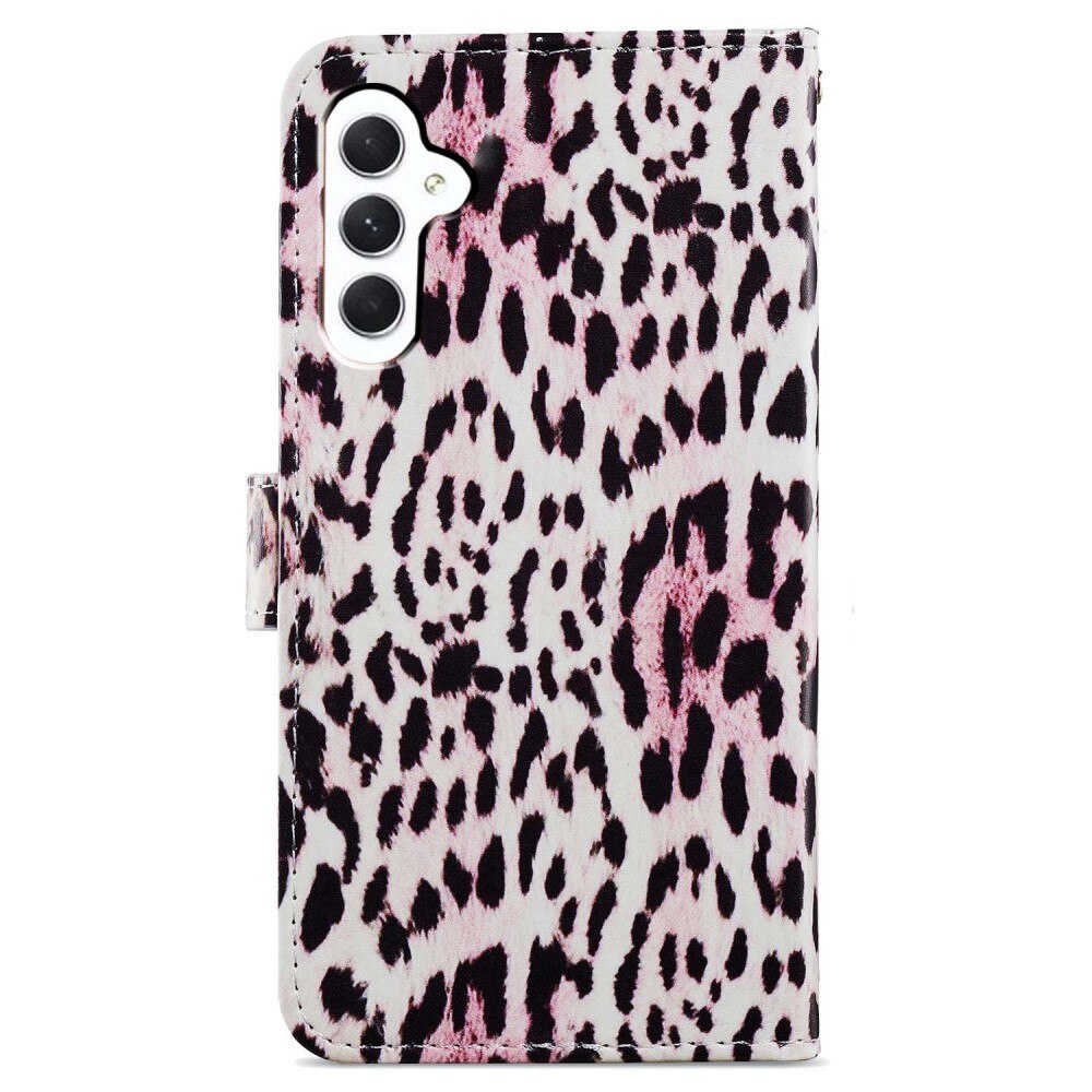 Cover portafoglio Samsung Galaxy A15 leopardo rosa