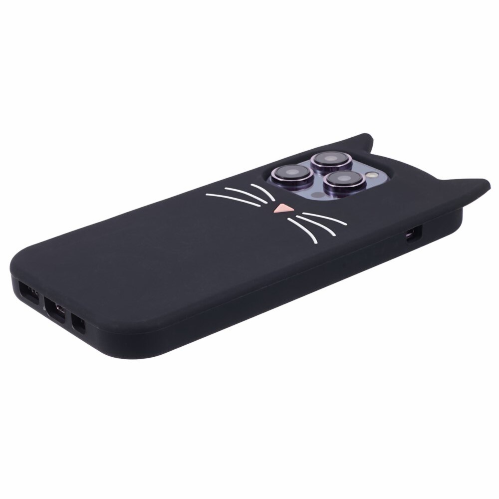 Cover in silicone Gatto iPhone 15 Pro nero