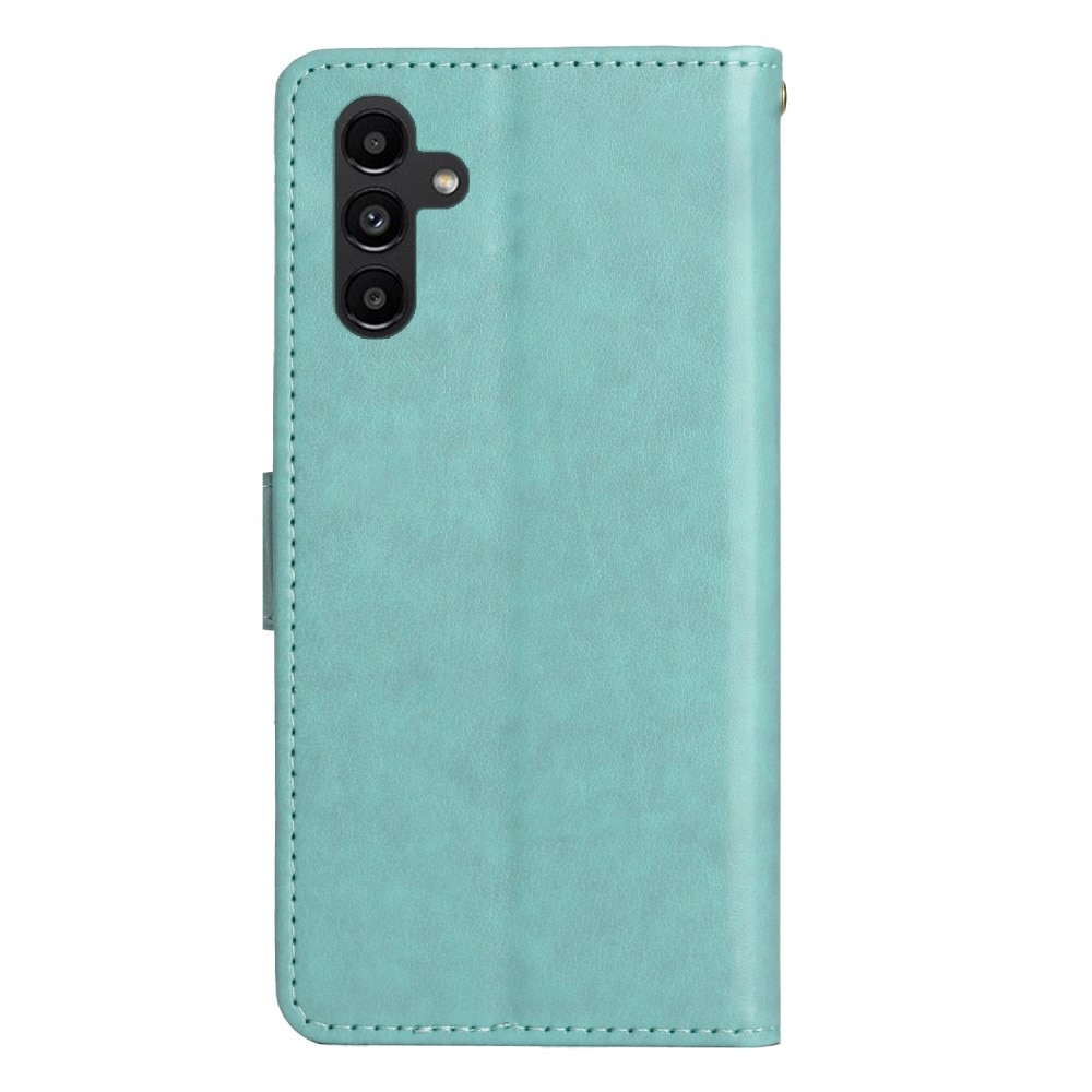 Custodia in pelle a farfalle per Samsung Galaxy A15, verde