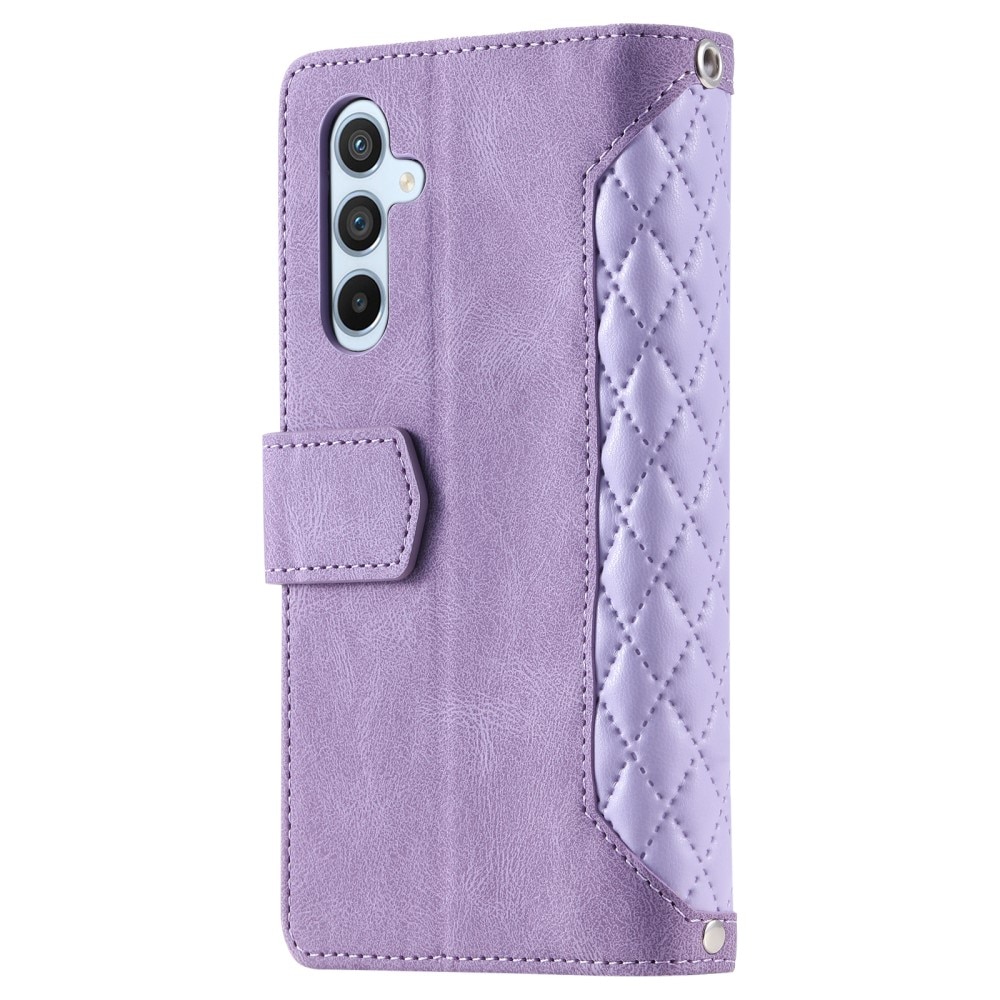 Borsa a portafoglio trapuntata Samsung Galaxy S24 Plus Viola