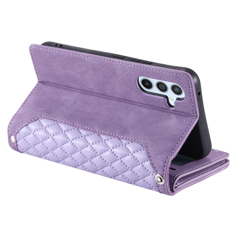 Borsa a portafoglio trapuntata Samsung Galaxy S24 Plus Viola