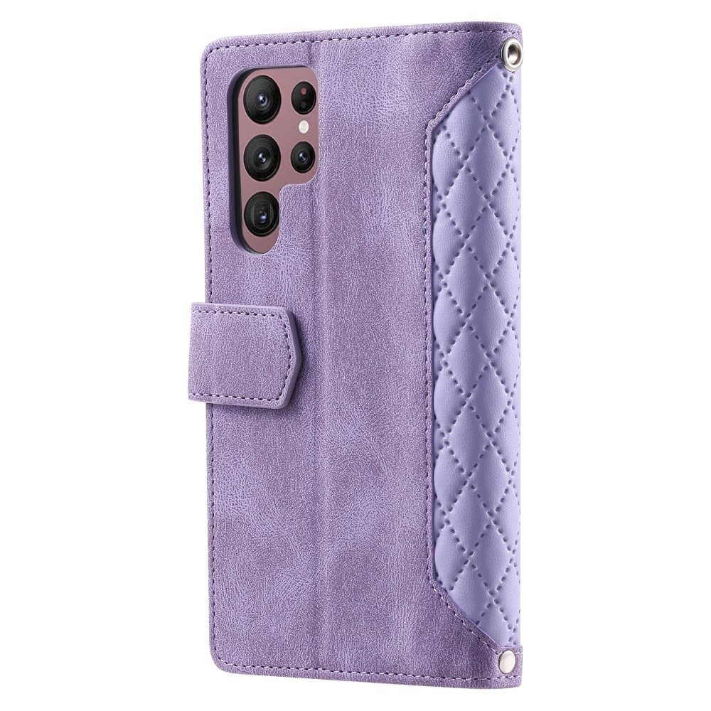 Borsa a portafoglio trapuntata Samsung Galaxy S24 Ultra Viola