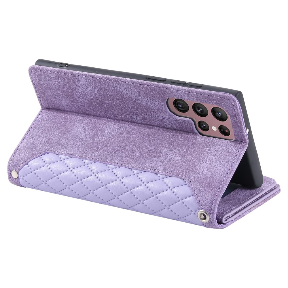 Borsa a portafoglio trapuntata Samsung Galaxy S24 Ultra Viola