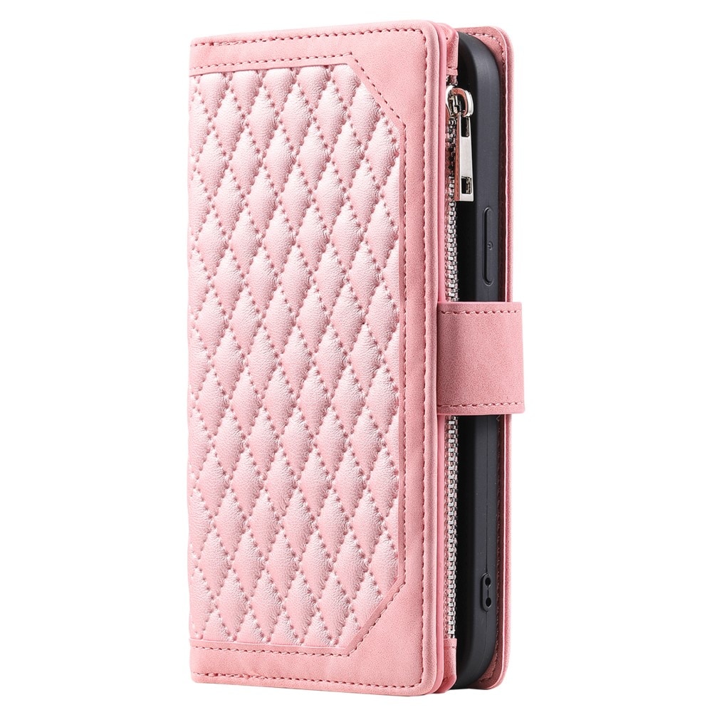 Borsa a portafoglio trapuntata Samsung Galaxy S24 Ultra Rosa