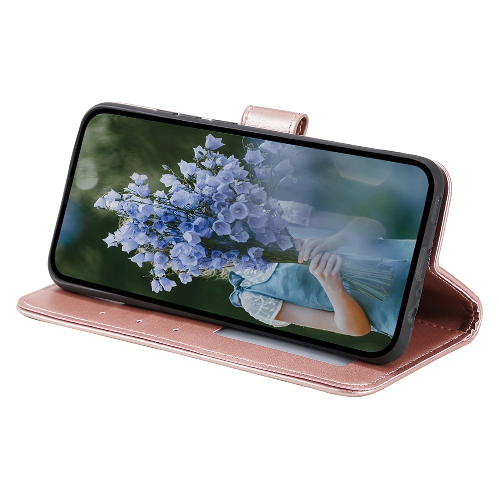 Custodia in pelle Mandala Samsung Galaxy A55 oro rosa