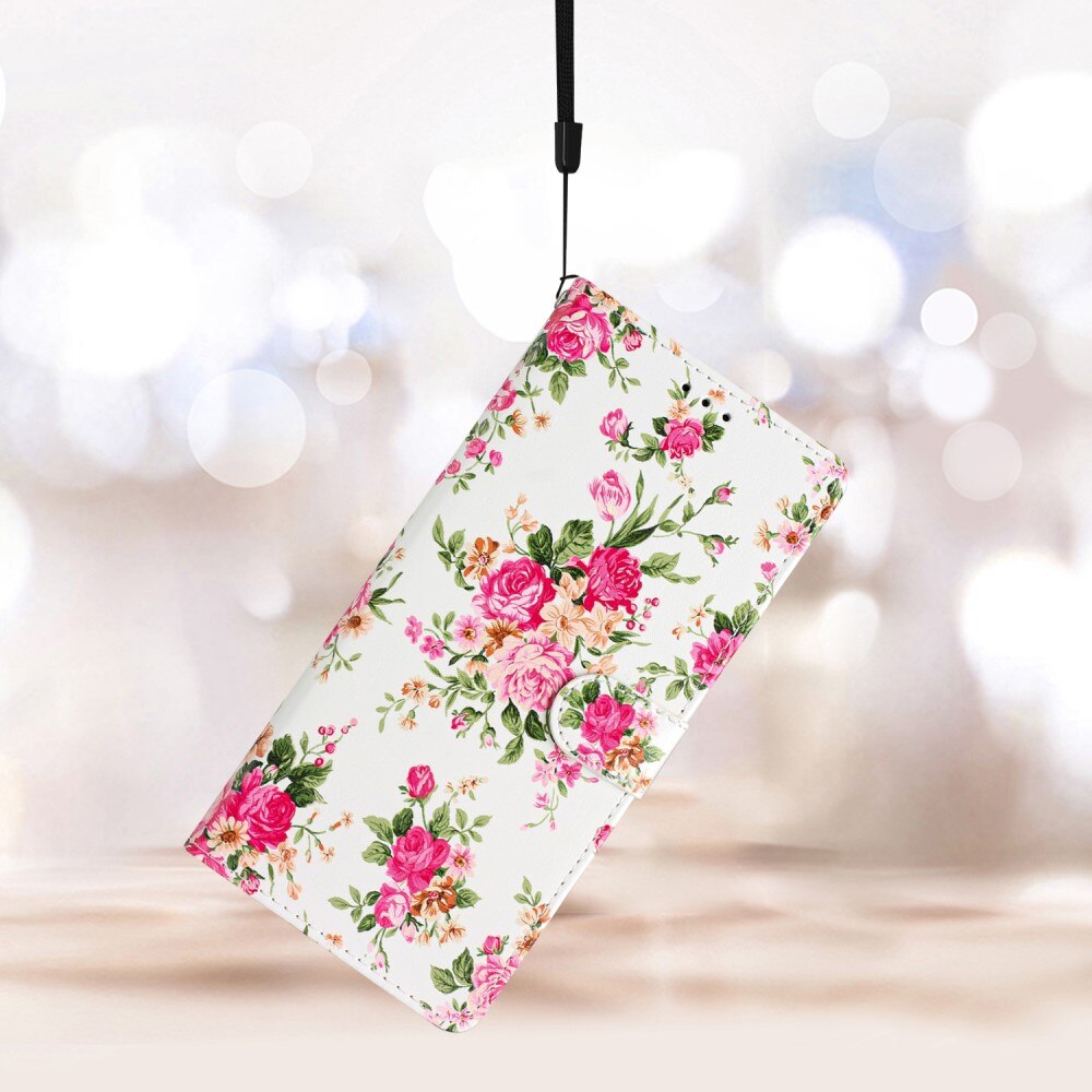 Cover portafoglio Samsung Galaxy A55 fiori rosa