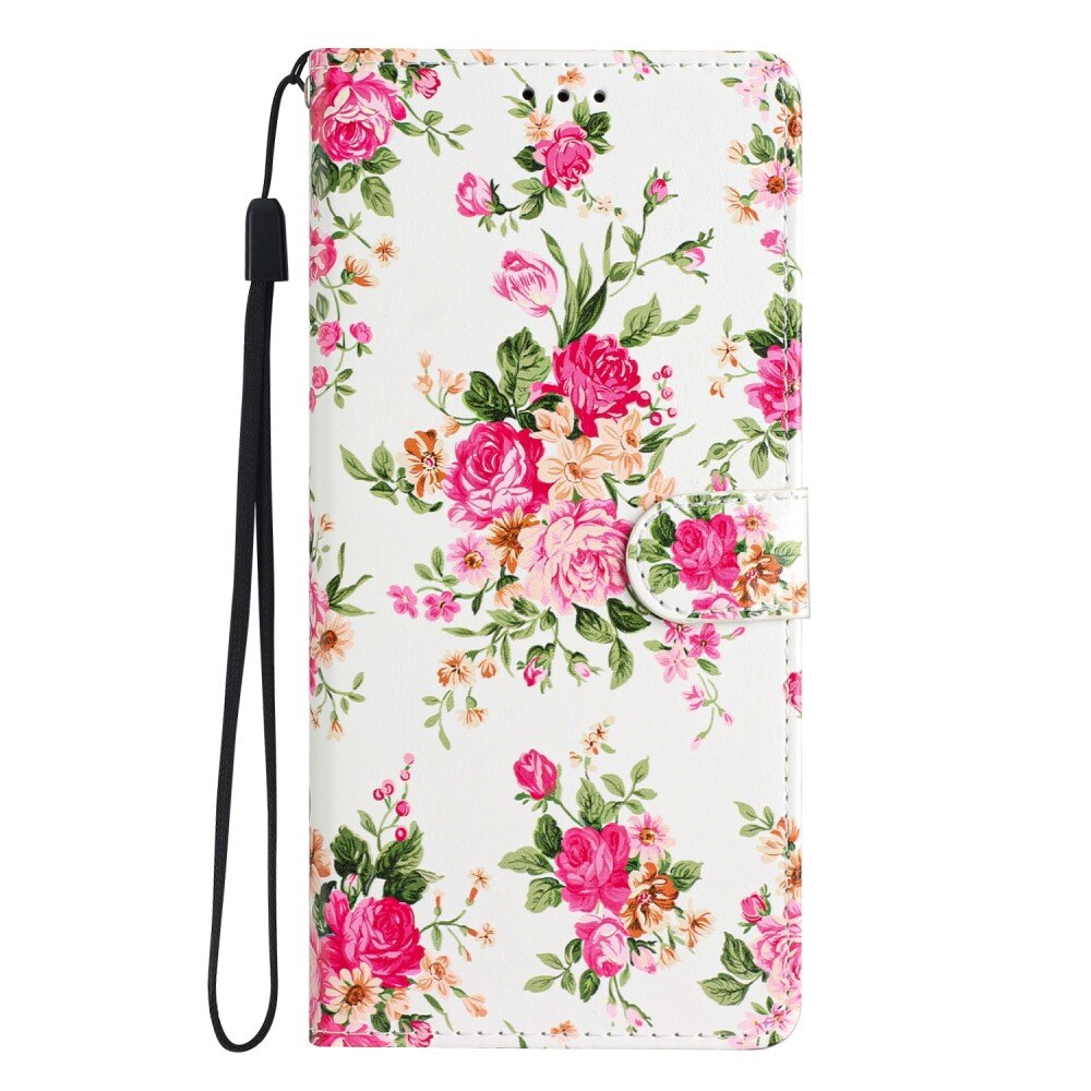 Cover portafoglio Samsung Galaxy A55 fiori rosa