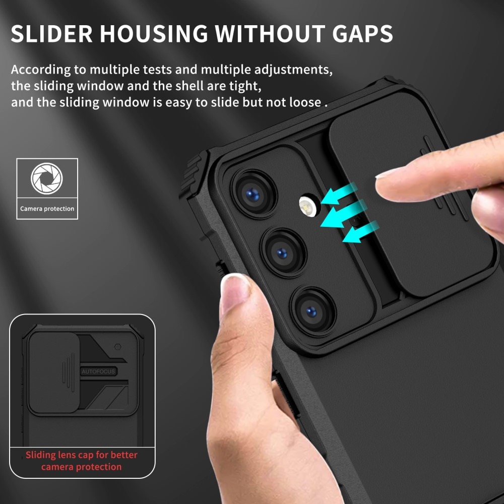 Cover Kickstand con Protezione fotocamera Samsung Galaxy S24 Nero