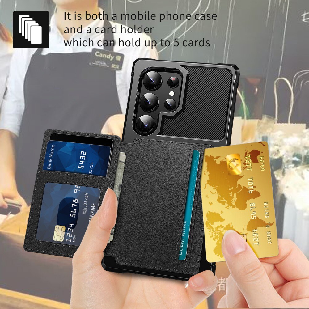 Cover con portacarte Tough Multi-slot Samsung Galaxy S24 Ultra nero