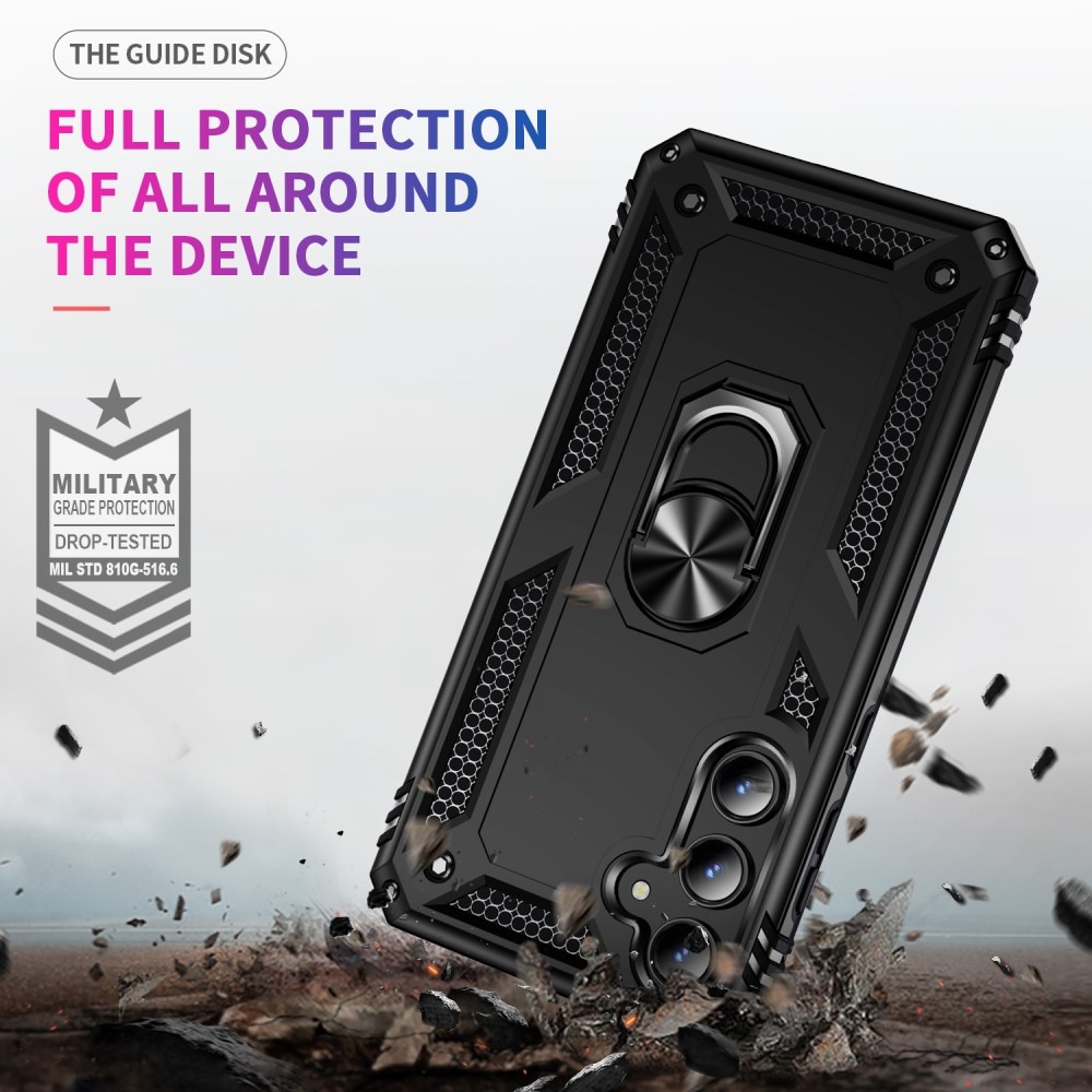 Cover ibride con anello Samsung Galaxy A55 nero