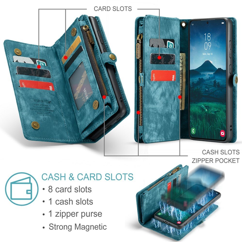 Cover portafoglio Multi-Slot Samsung Galaxy S24 blu