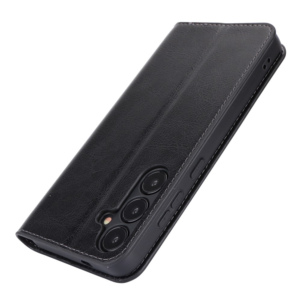 Cover Portafoglio in vera pelle Samsung Galaxy S24 Plus nero