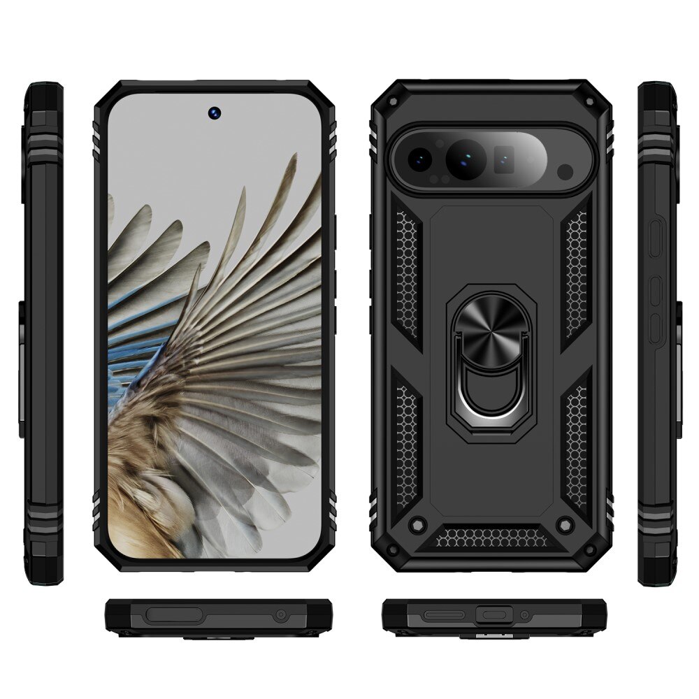 Cover ibride con anello Google Pixel 9 Pro XL nero