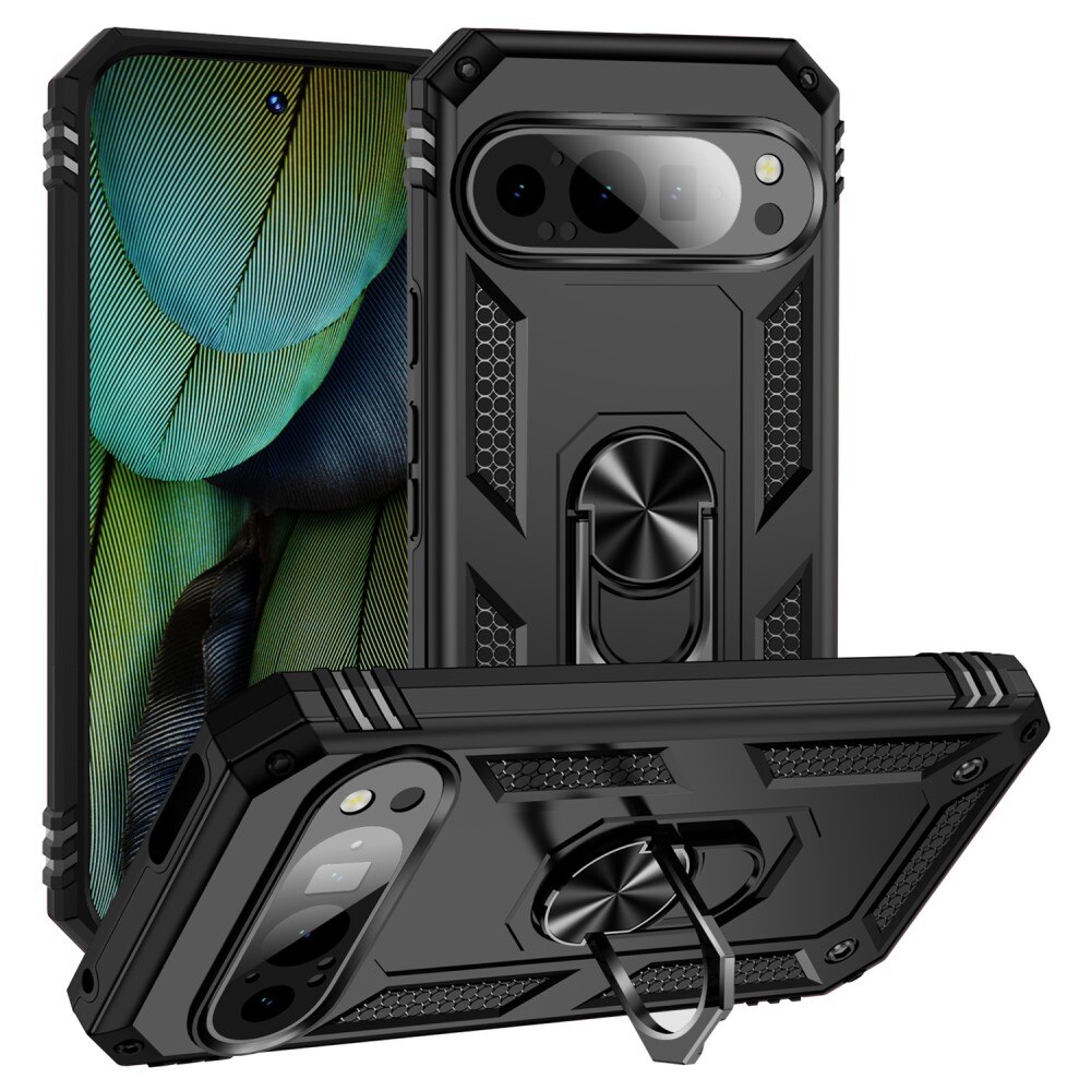 Cover ibride con anello Google Pixel 9 nero