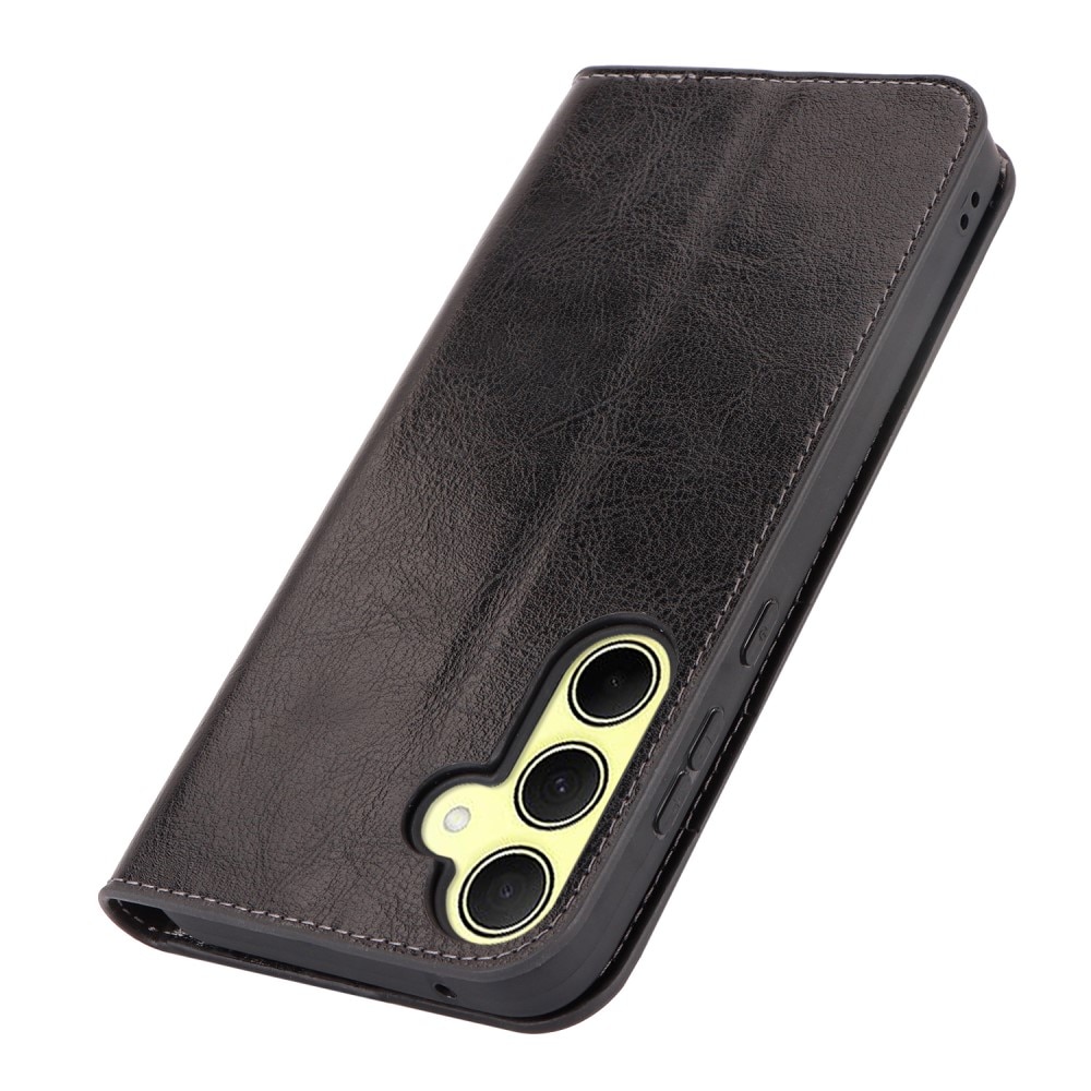 Cover Portafoglio in vera pelle Samsung Galaxy A35 nero