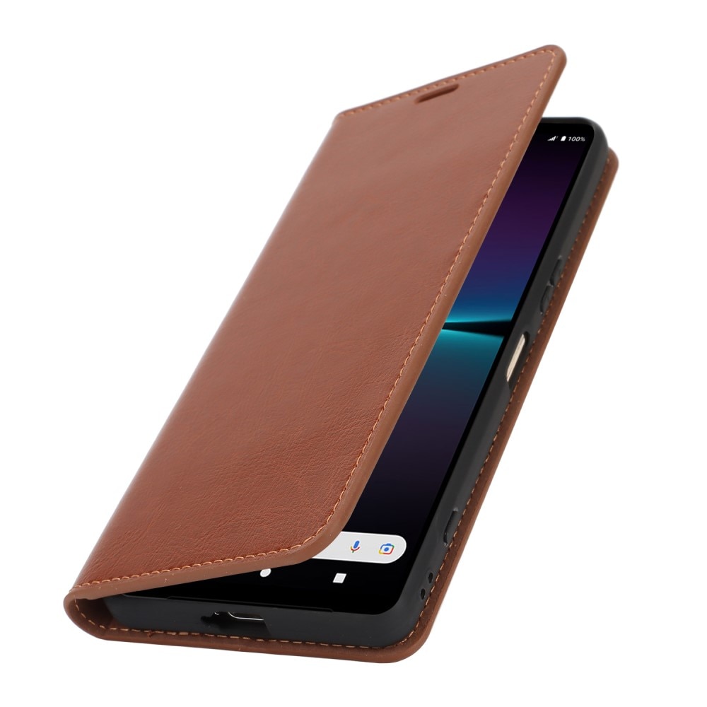 Cover Portafoglio in vera pelle Sony Xperia 1 VI marrone