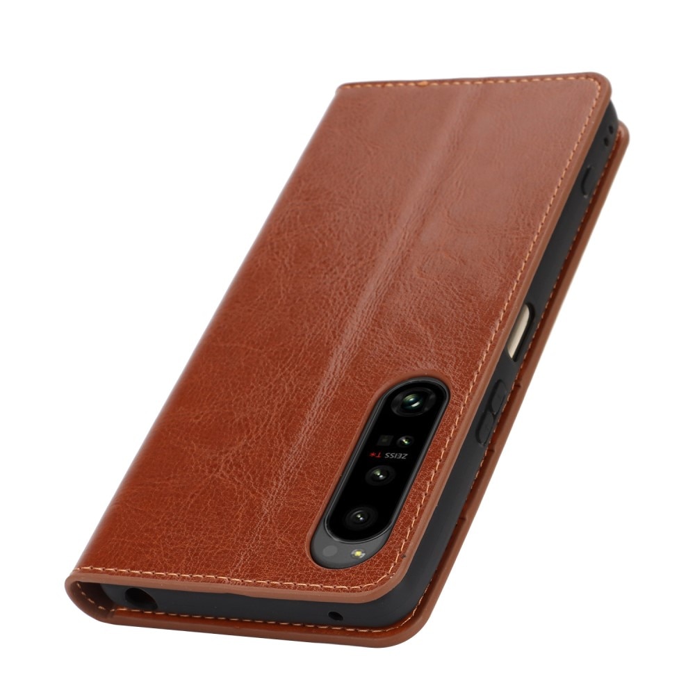 Cover Portafoglio in vera pelle Sony Xperia 1 VI marrone