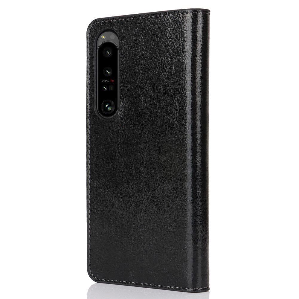 Cover Portafoglio in vera pelle Sony Xperia 1 VI Nero