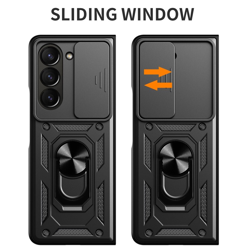 Cover ibride con anello e protezione fotocamera Samsung Galaxy Z Fold 6, nero