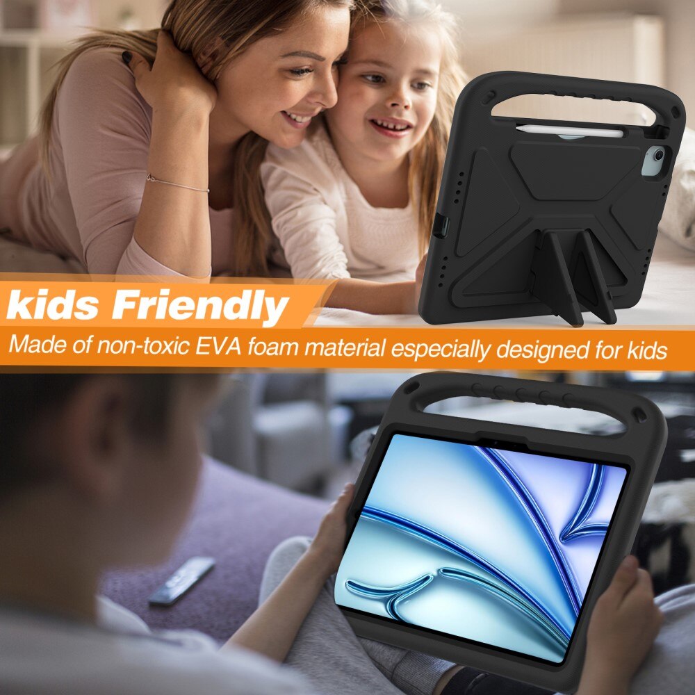 Custodia EVA con maniglia per bambini per iPad Air 11 6th Gen (2024) nero